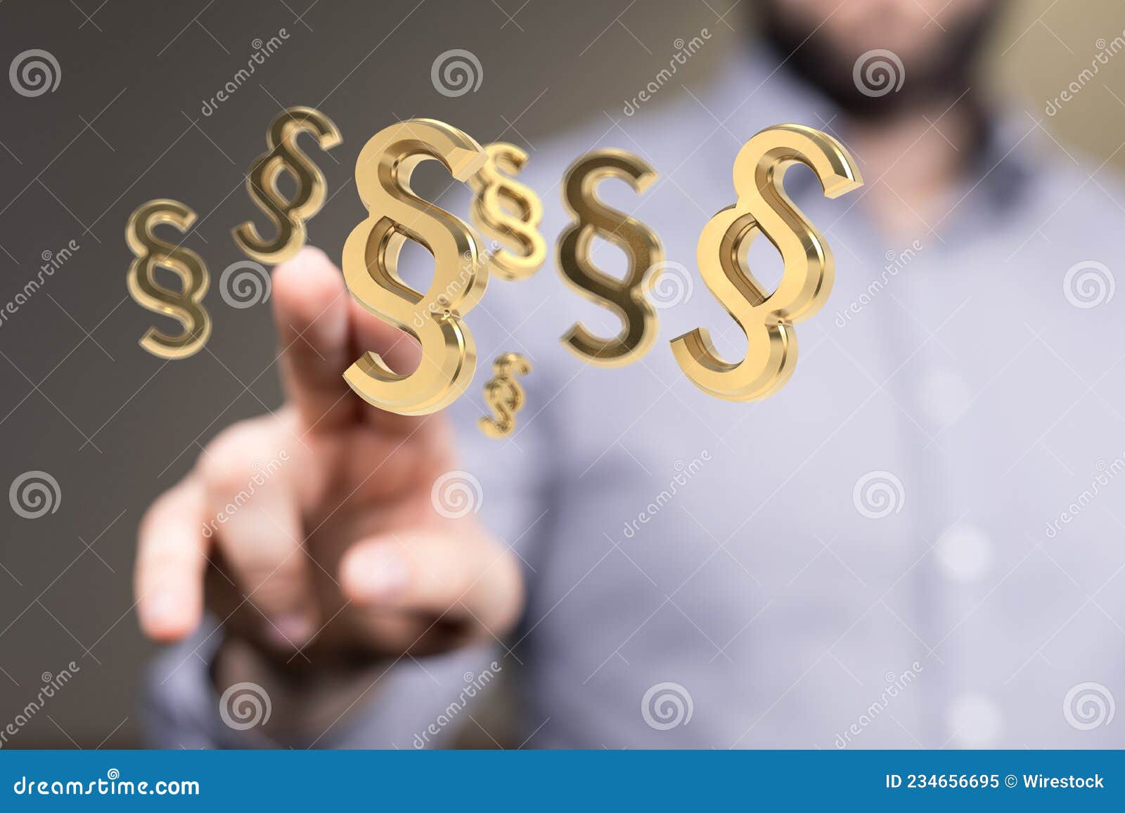 3d rendering of paragraph section sign hovering in manÃ¢â¬â¢s hand